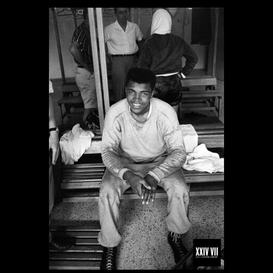 Cassius Clay (Muhammad Ali) inside gym